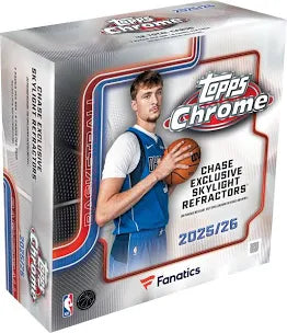 2025-26 Topps Chrome Basketball Trading Cards Fanatics Exclusive Mega Box